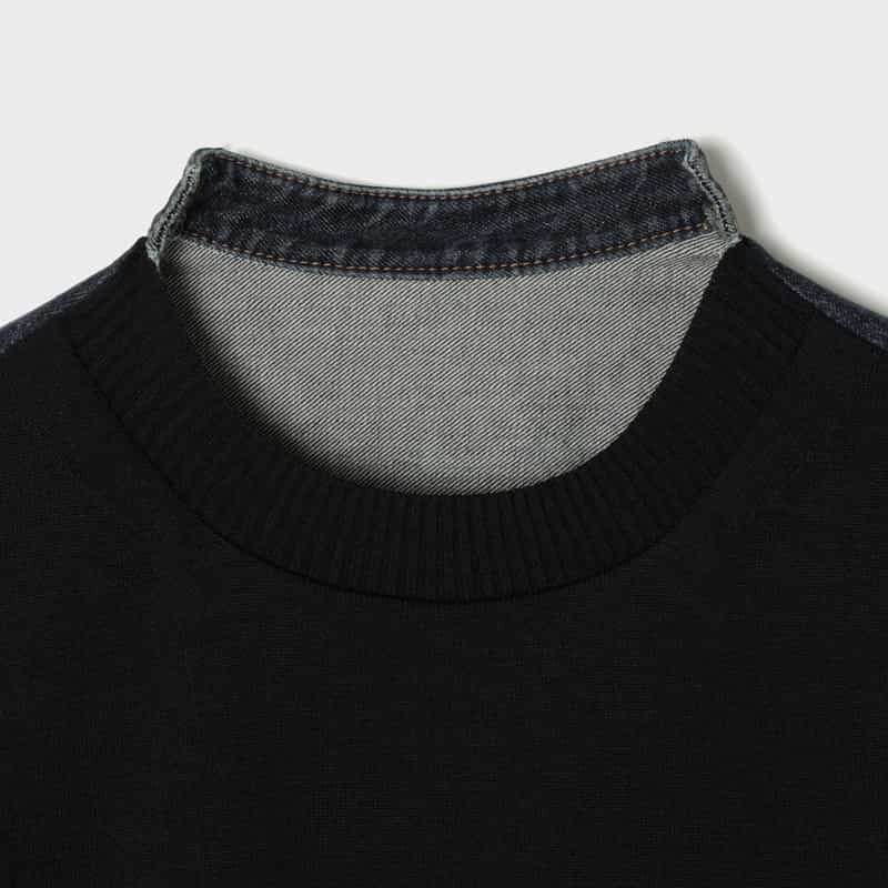 SACAI SACAI＜サカイ＞ コンビネーション ニットプルオーバー BLUE