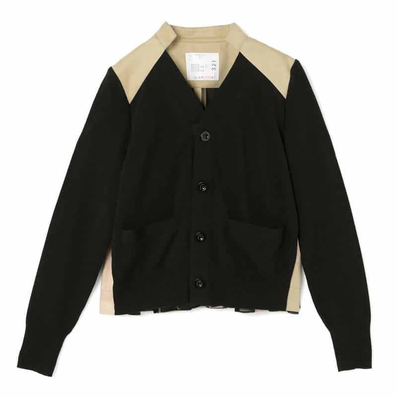 SACAI＜サカイ＞ バッグプリーツ入りニットカーディガン