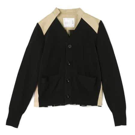 SACAI＜サカイ＞ バッグプリーツ入りニットカーディガン