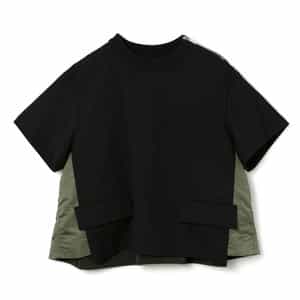 SACAI＜サカイ＞ コンビネーション スーチング素材Tシャツ
