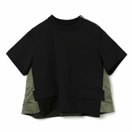SACAI＜サカイ＞ コンビネーション スーチング素材Tシャツ