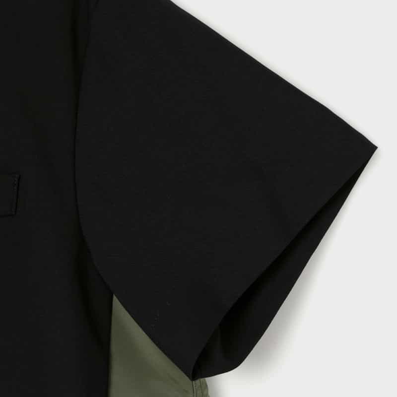 SACAI SACAI＜サカイ＞ コンビネーション スーチング素材Tシャツ KHAKI