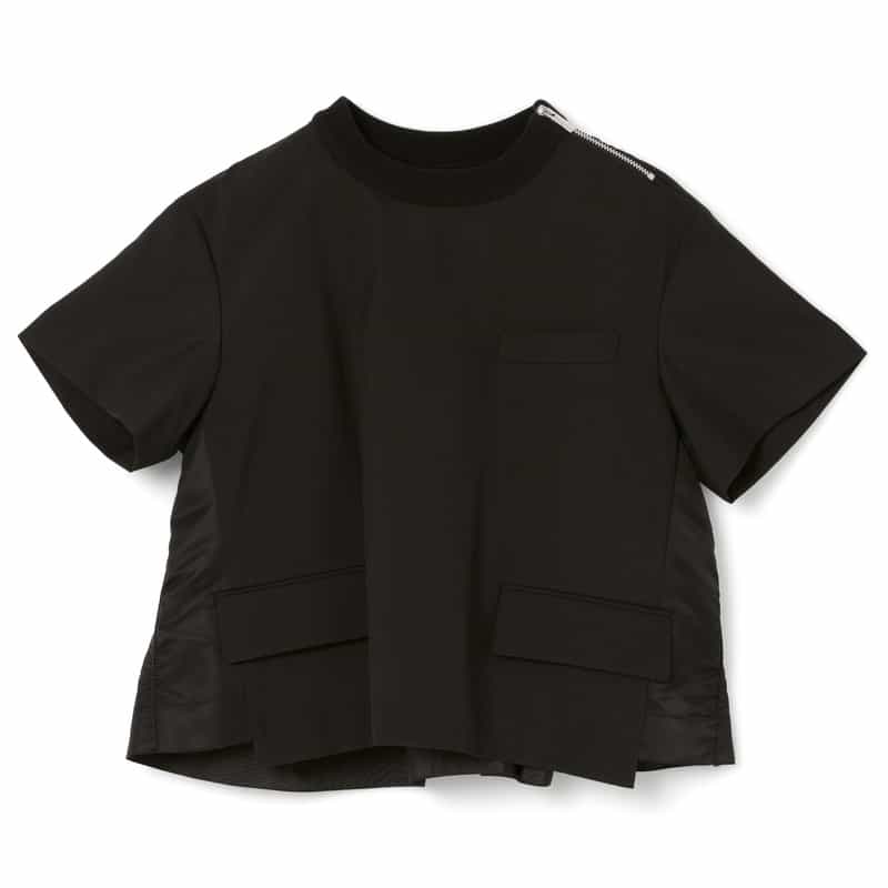 SACAI＜サカイ＞ コンビネーション スーチング素材Tシャツ