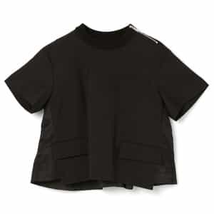 SACAI＜サカイ＞ コンビネーション スーチング素材Tシャツ