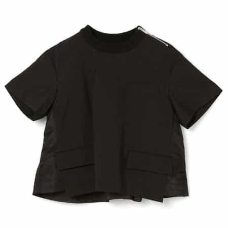 SACAI＜サカイ＞ コンビネーション スーチング素材Tシャツ