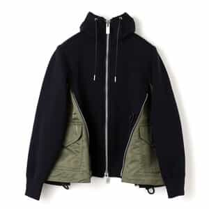 SACAI＜サカイ＞ ドローコード付きジップアップパーカー