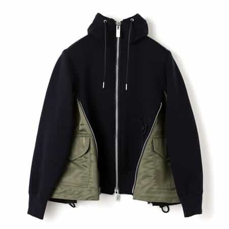SACAI＜サカイ＞ ドローコード付きジップアップパーカー