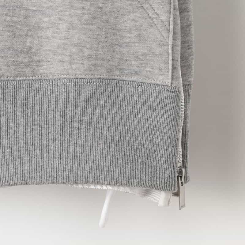 SACAI SACAI＜サカイ＞ ドローコード付きジップアップパーカー LIGHT GRAY