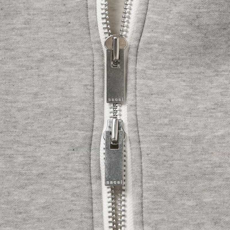 SACAI SACAI＜サカイ＞ ドローコード付きジップアップパーカー LIGHT GRAY