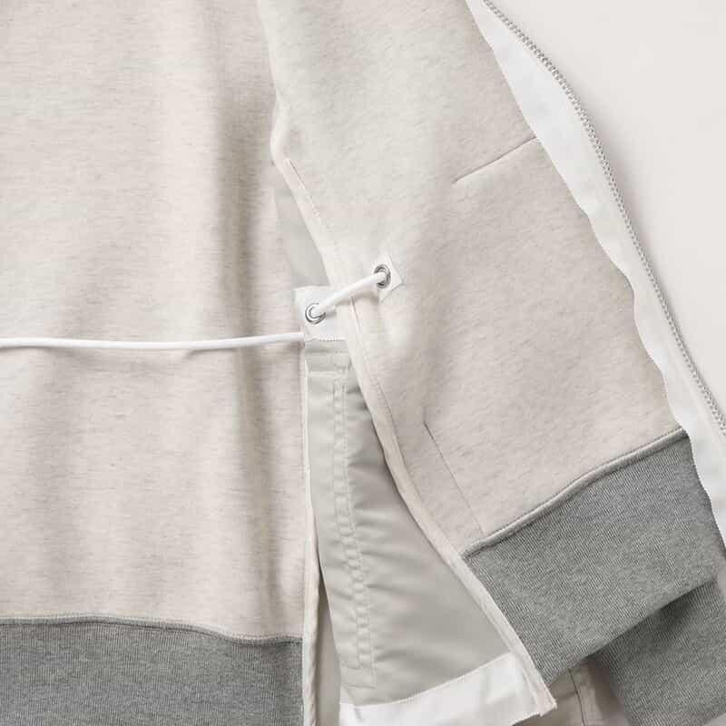 SACAI SACAI＜サカイ＞ ドローコード付きジップアップパーカー LIGHT GRAY