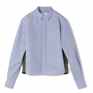 SACAI＜サカイ＞ コンビネーション ストライプ柄カジュアルシャツ