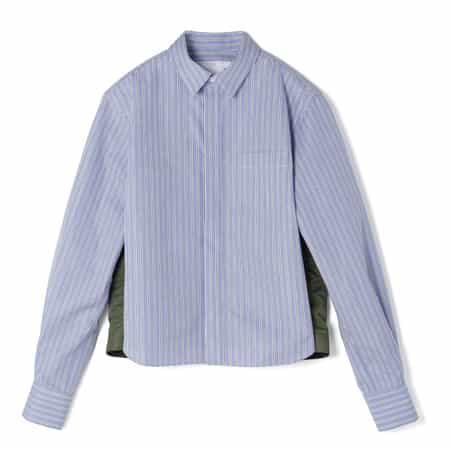 SACAI＜サカイ＞ コンビネーション ストライプ柄カジュアルシャツ