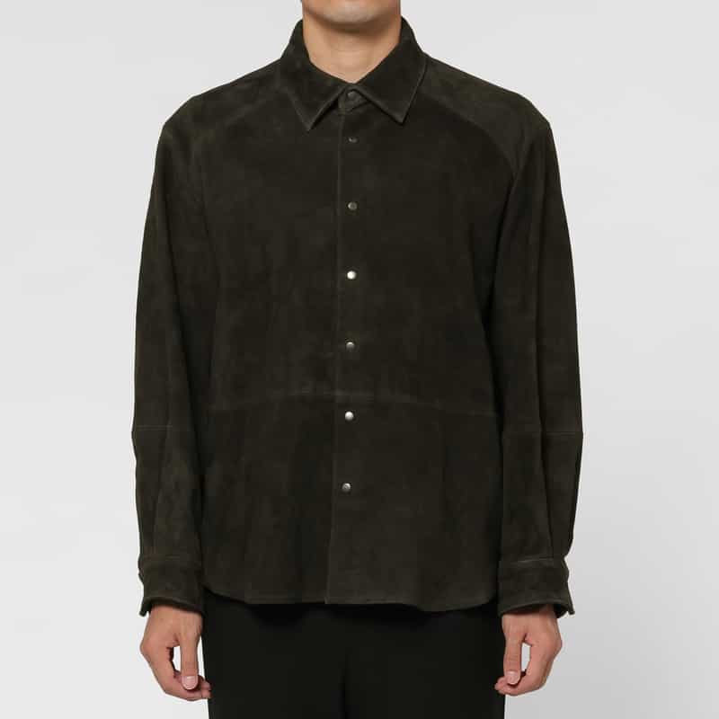 ANCELLM ANCELLM＜アンセルム＞ オーバーシルエットレザーシャツ BLACK