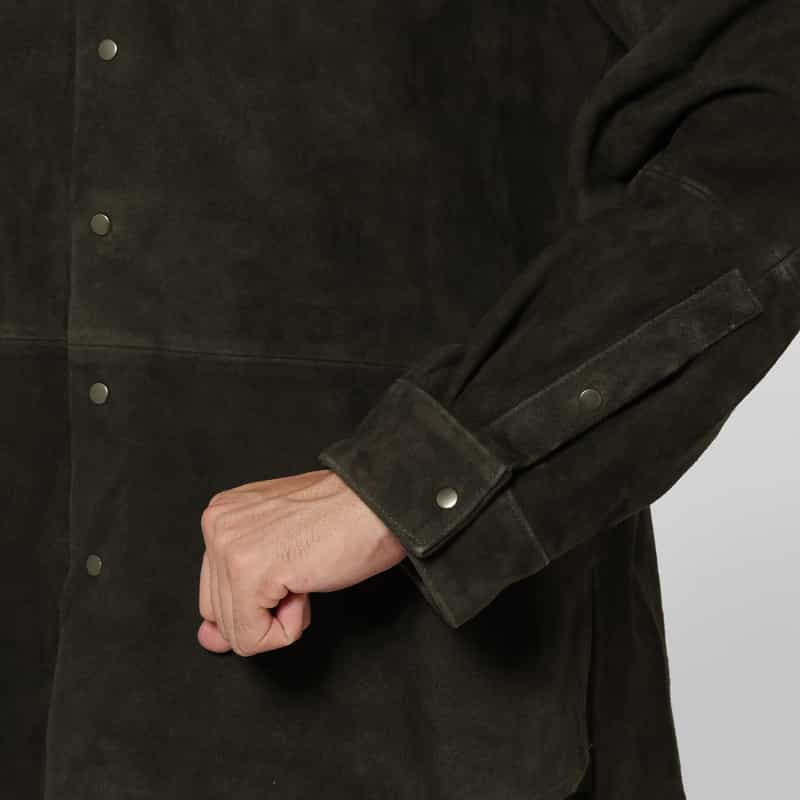 ANCELLM ANCELLM＜アンセルム＞ オーバーシルエットレザーシャツ BLACK