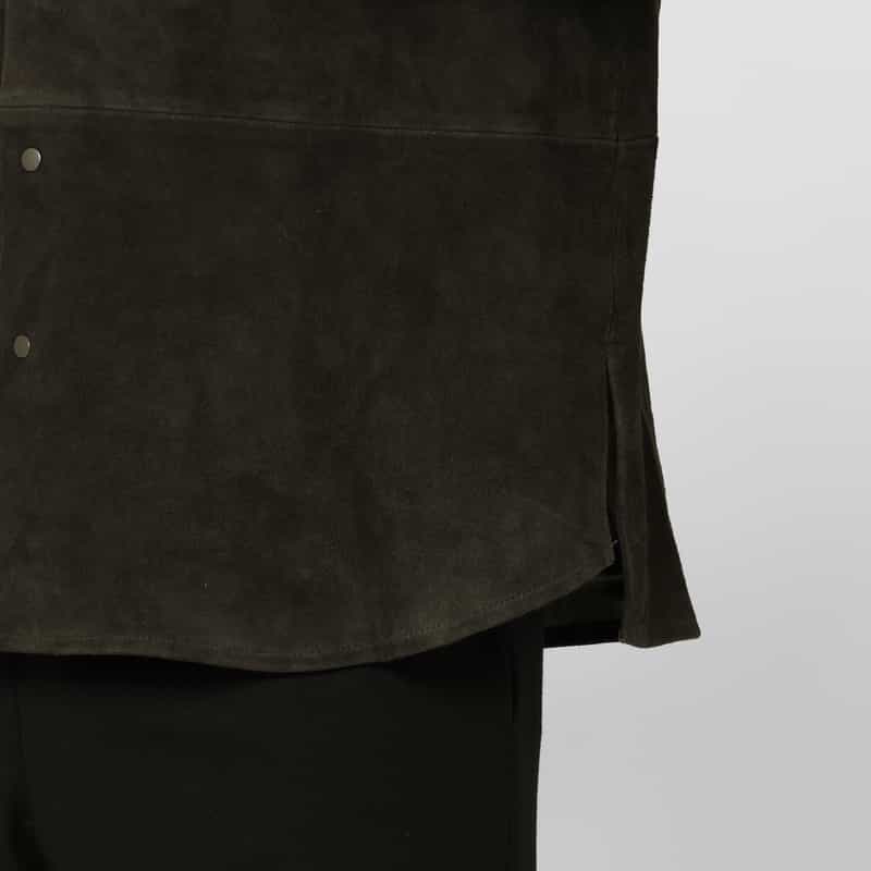 ANCELLM ANCELLM＜アンセルム＞ オーバーシルエットレザーシャツ BLACK