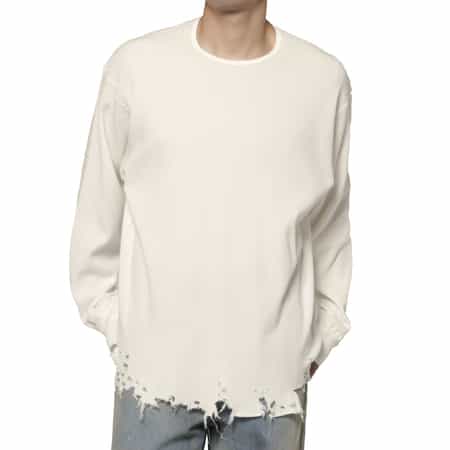 ANCELLM＜アンセルム＞ ダメージ加工ロングスリーブTシャツ