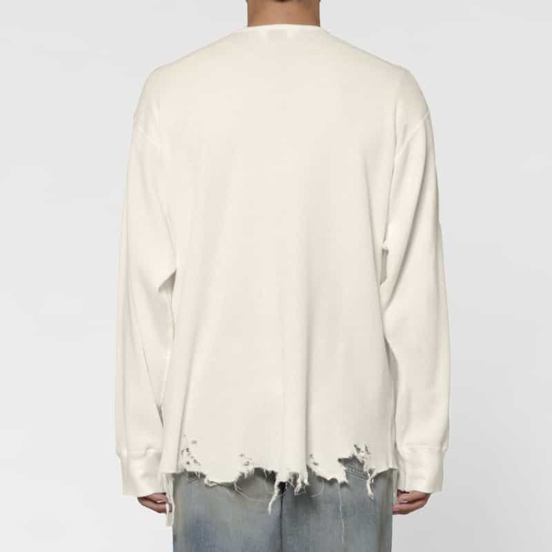 ANCELLM ANCELLM＜アンセルム＞ ダメージ加工ロングスリーブTシャツ WHITE