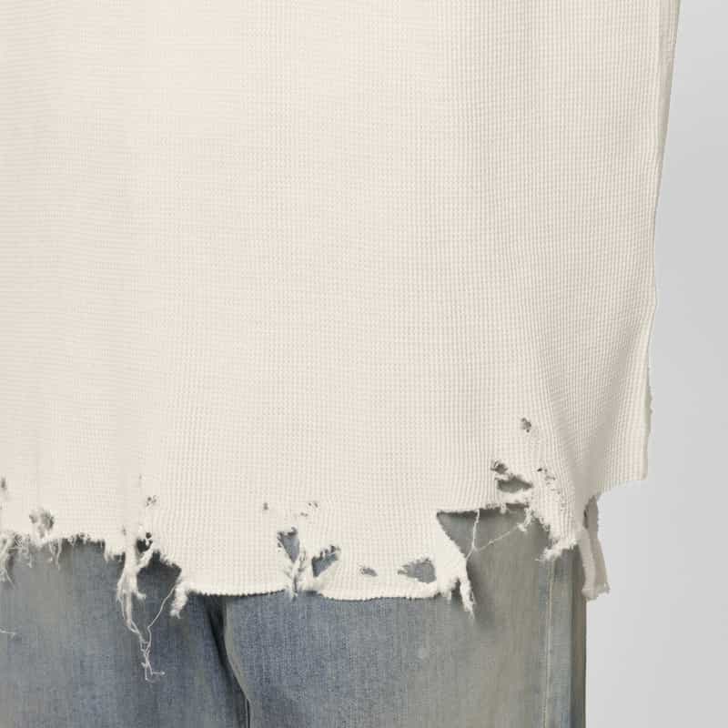 ANCELLM ANCELLM＜アンセルム＞ ダメージ加工ロングスリーブTシャツ WHITE