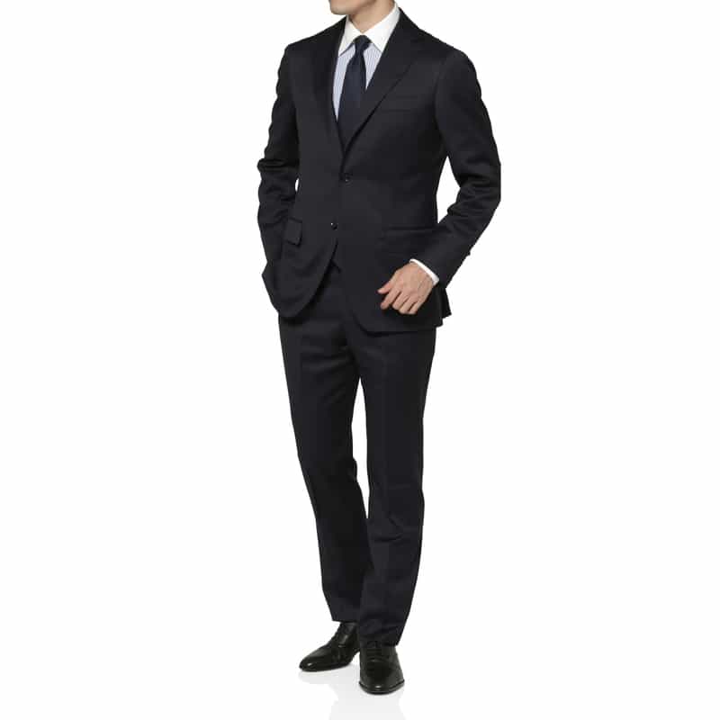 BARNEYS NEW YORK ヘリンボーン柄スーツ"MADISON GOLD"（ロロピアーナ社製ウール使用） NAVY