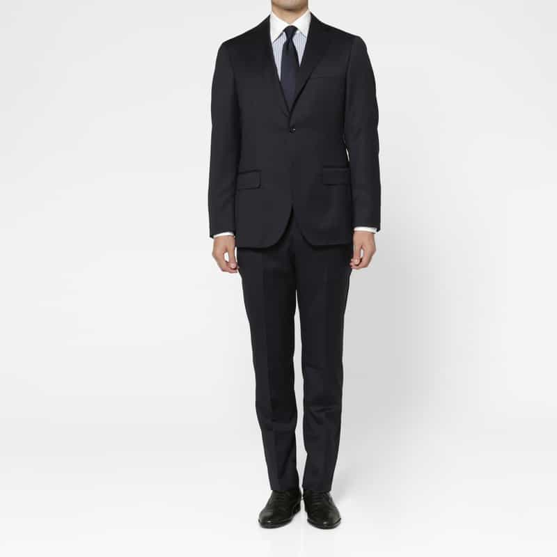 BARNEYS NEW YORK ヘリンボーン柄スーツ"MADISON GOLD"（ロロピアーナ社製ウール使用） NAVY