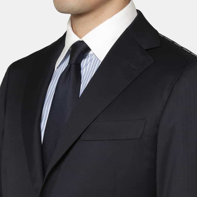 BARNEYS NEW YORK ヘリンボーン柄スーツ"MADISON GOLD"（ロロピアーナ社製ウール使用） NAVY