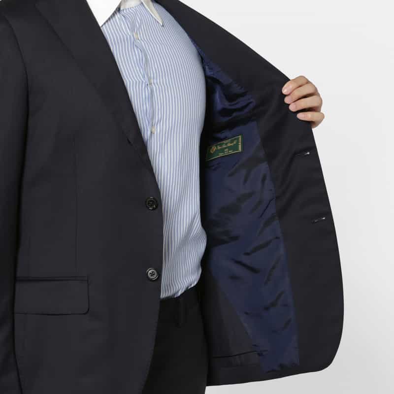 BARNEYS NEW YORK ヘリンボーン柄スーツ"MADISON GOLD"（ロロピアーナ社製ウール使用） NAVY