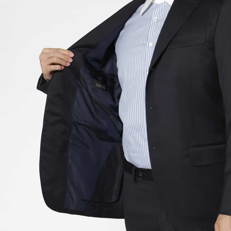 BARNEYS NEW YORK ヘリンボーン柄スーツ"MADISON GOLD"（ロロピアーナ社製ウール使用） NAVY