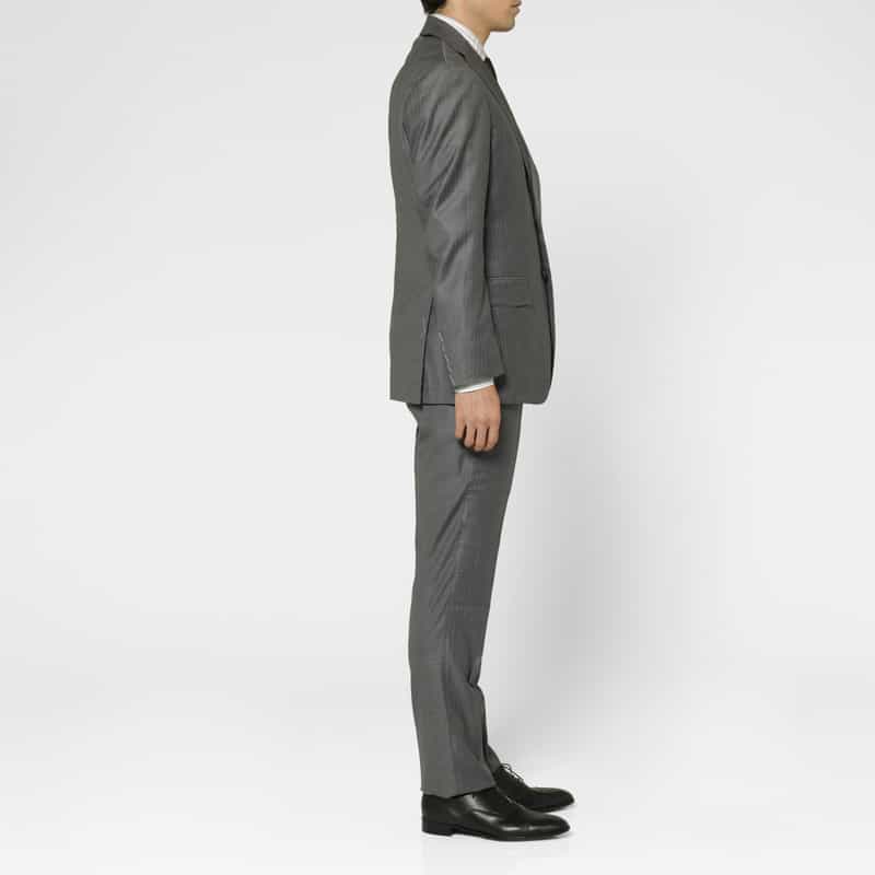 BARNEYS NEW YORK ストライプ柄スーツ"MADISON GOLD"（ロロピアーナ社製ウール使用） GRAY
