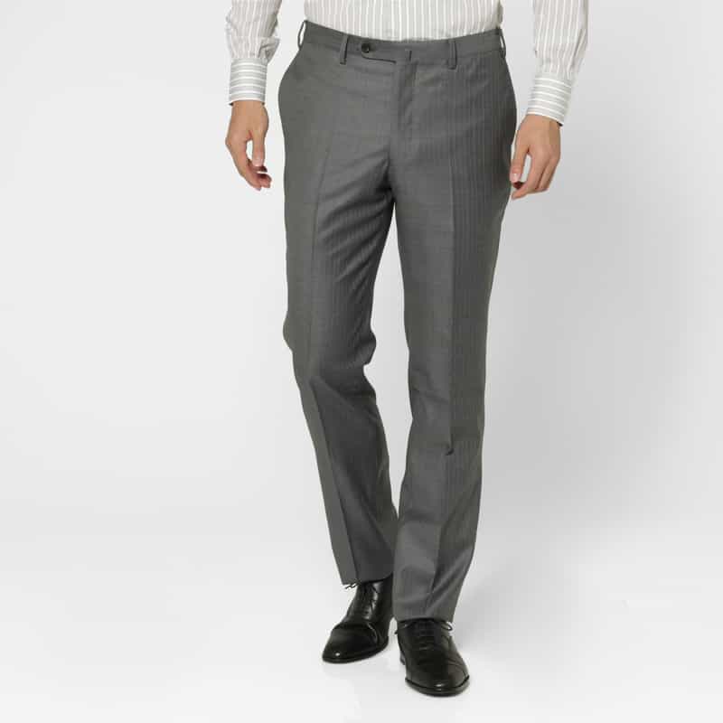 BARNEYS NEW YORK ストライプ柄スーツ"MADISON GOLD"（ロロピアーナ社製ウール使用） GRAY