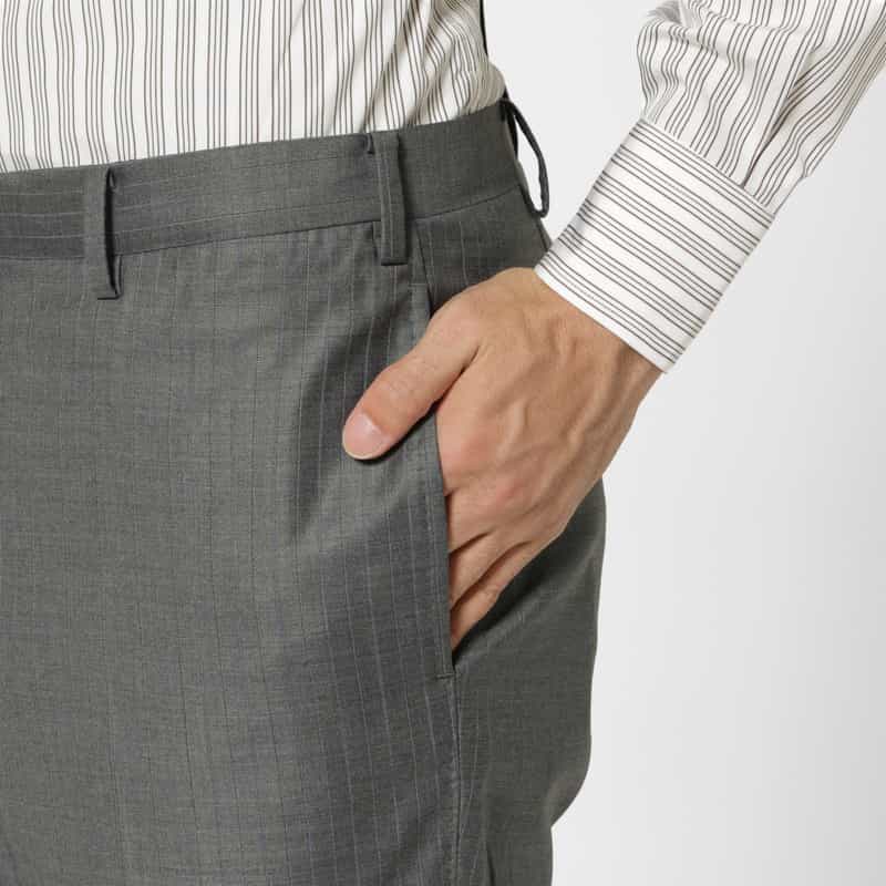 BARNEYS NEW YORK ストライプ柄スーツ"MADISON GOLD"（ロロピアーナ社製ウール使用） GRAY