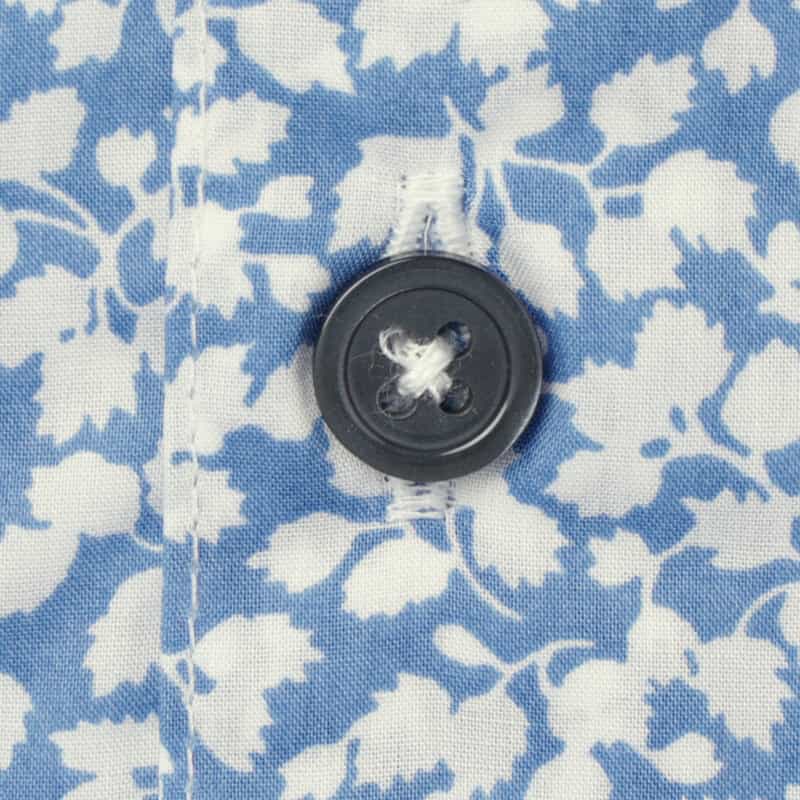 BARNEYS NEW YORK フラワー柄ワイドカラープリントシャツ BLUE