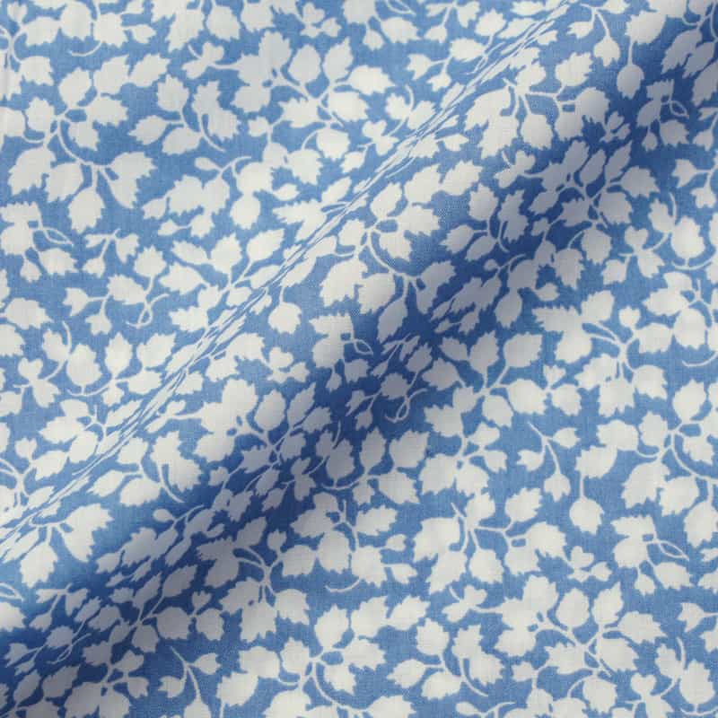 BARNEYS NEW YORK フラワー柄ワイドカラープリントシャツ BLUE