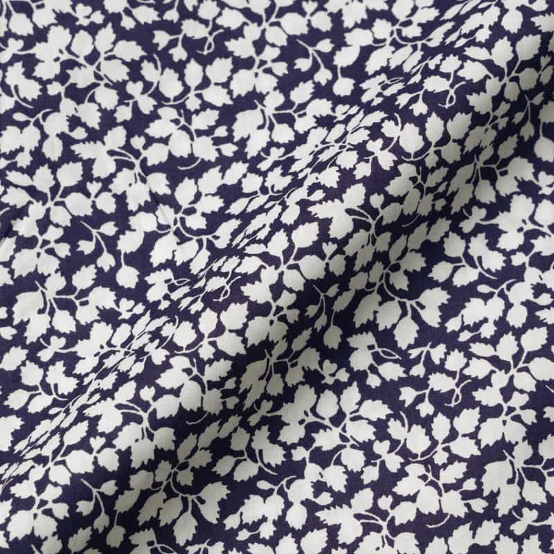 BARNEYS NEW YORK フラワー柄ワイドカラープリントシャツ NAVY