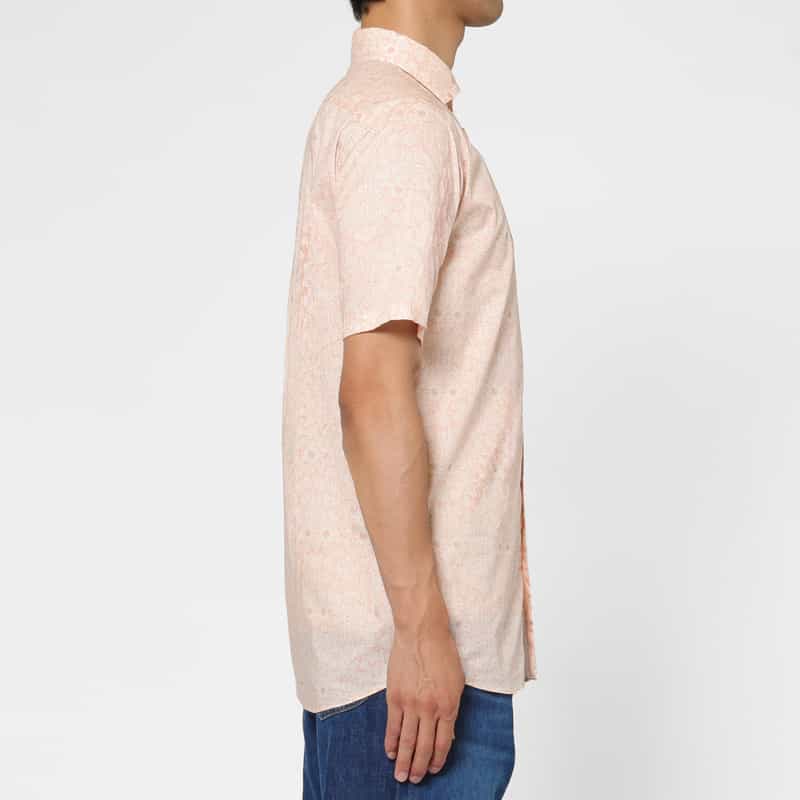 BARNEYS NEW YORK フラワー柄ワイドカラープリントシャツ PINK