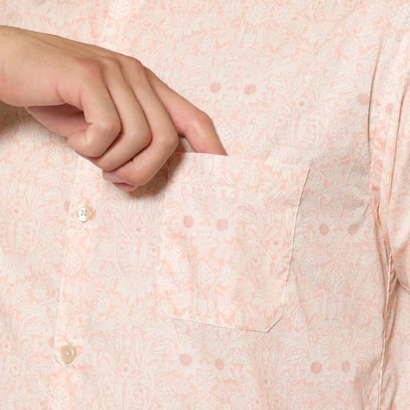 BARNEYS NEW YORK フラワー柄ワイドカラープリントシャツ PINK