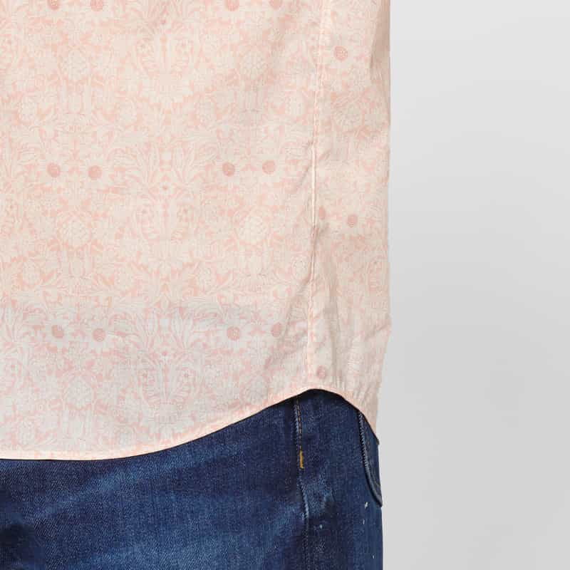 BARNEYS NEW YORK フラワー柄ワイドカラープリントシャツ PINK