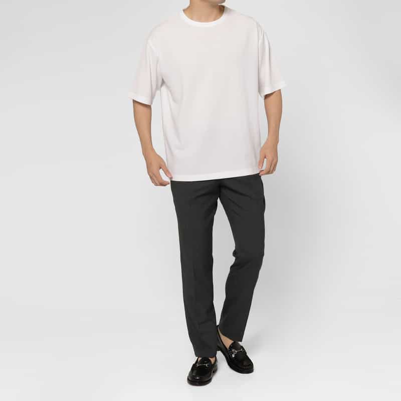 BARNEYS NEW YORK ミニワッフル素材ショートスリーブカットソー WHITE