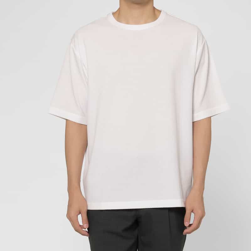 BARNEYS NEW YORK ミニワッフル素材ショートスリーブカットソー WHITE