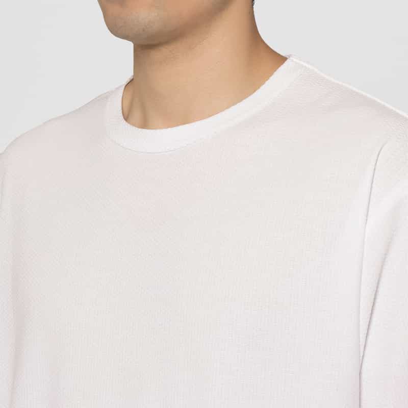 BARNEYS NEW YORK ミニワッフル素材ショートスリーブカットソー WHITE