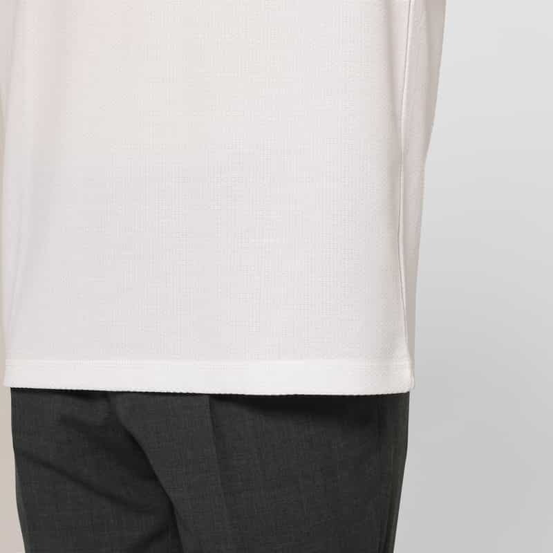 BARNEYS NEW YORK ミニワッフル素材ショートスリーブカットソー WHITE