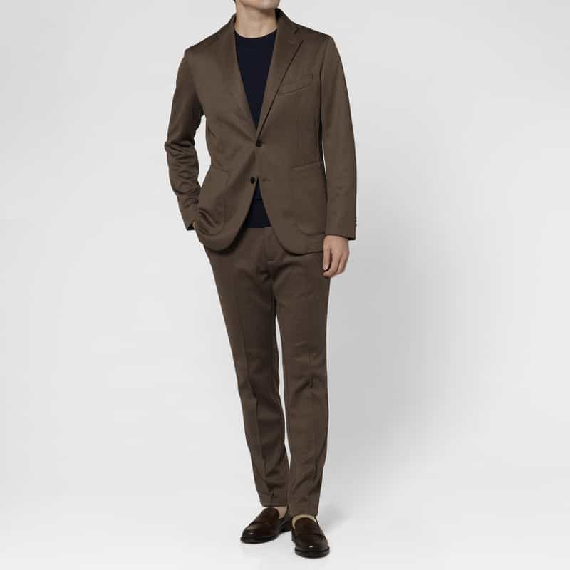 BARNEYS NEW YORK セットアップ ヘリンボーン柄ジャージージャケット GRAY