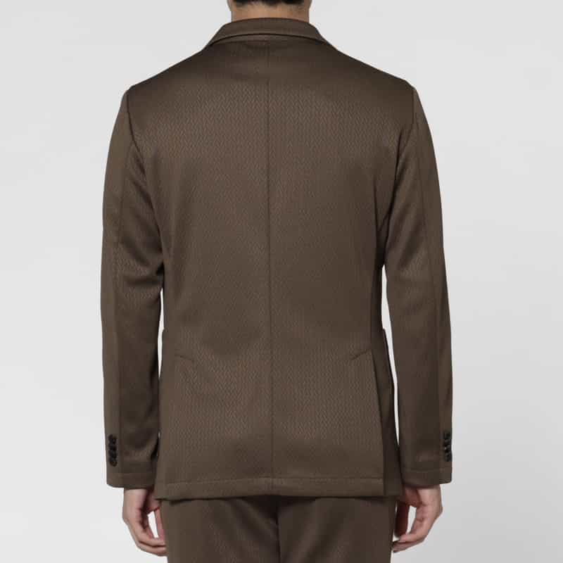 BARNEYS NEW YORK セットアップ ヘリンボーン柄ジャージージャケット GRAY