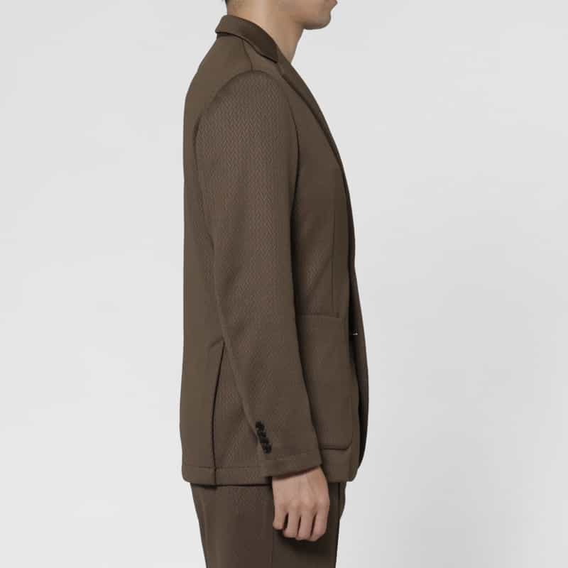 BARNEYS NEW YORK セットアップ ヘリンボーン柄ジャージージャケット GRAY