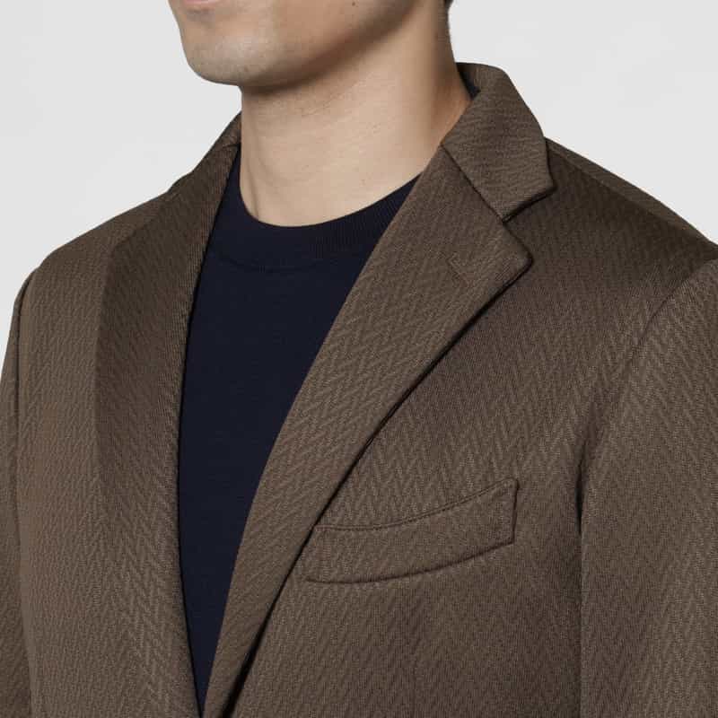 BARNEYS NEW YORK セットアップ ヘリンボーン柄ジャージージャケット GRAY