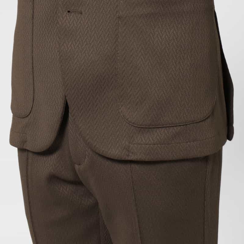 BARNEYS NEW YORK セットアップ ヘリンボーン柄ジャージージャケット GRAY