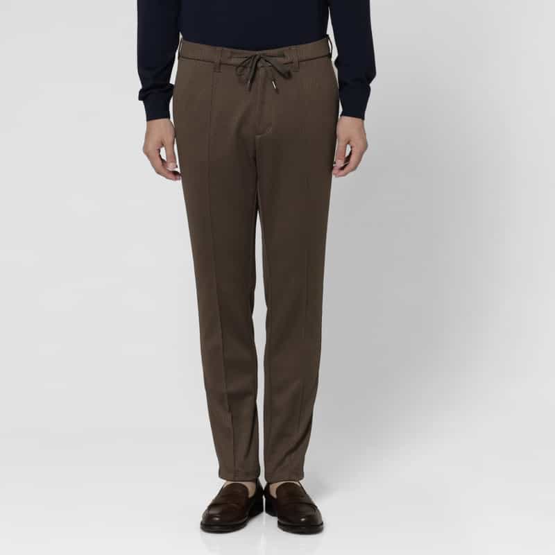 BARNEYS NEW YORK セットアップ ヘリンボーン柄ジャージーパンツ GRAY