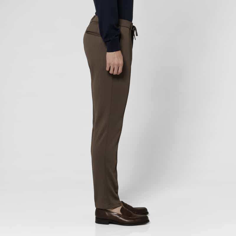BARNEYS NEW YORK セットアップ ヘリンボーン柄ジャージーパンツ GRAY