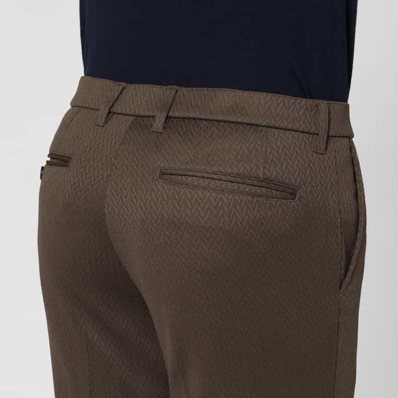 BARNEYS NEW YORK セットアップ ヘリンボーン柄ジャージーパンツ GRAY