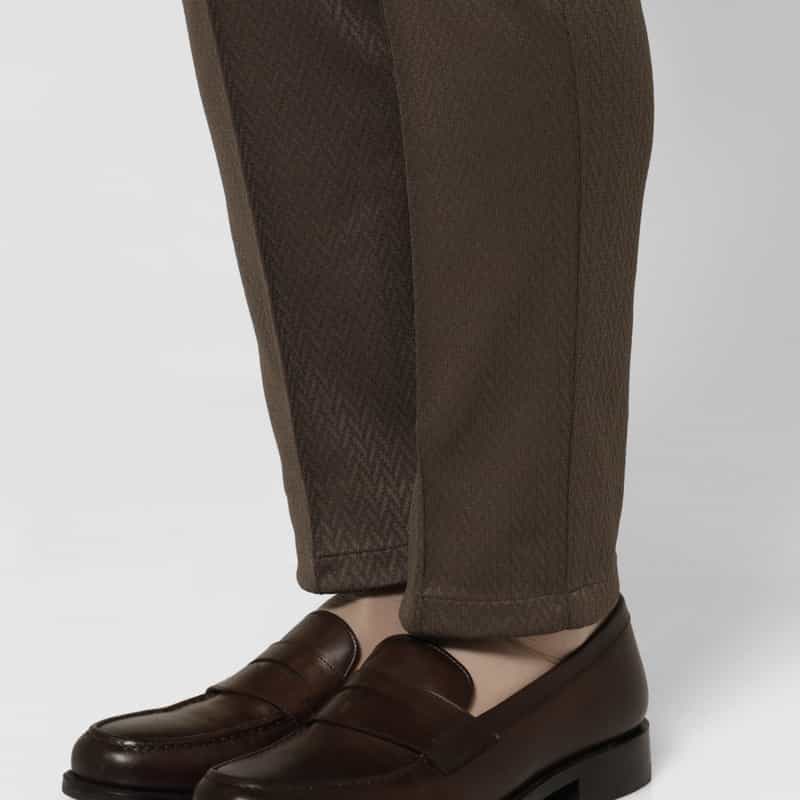 BARNEYS NEW YORK セットアップ ヘリンボーン柄ジャージーパンツ GRAY