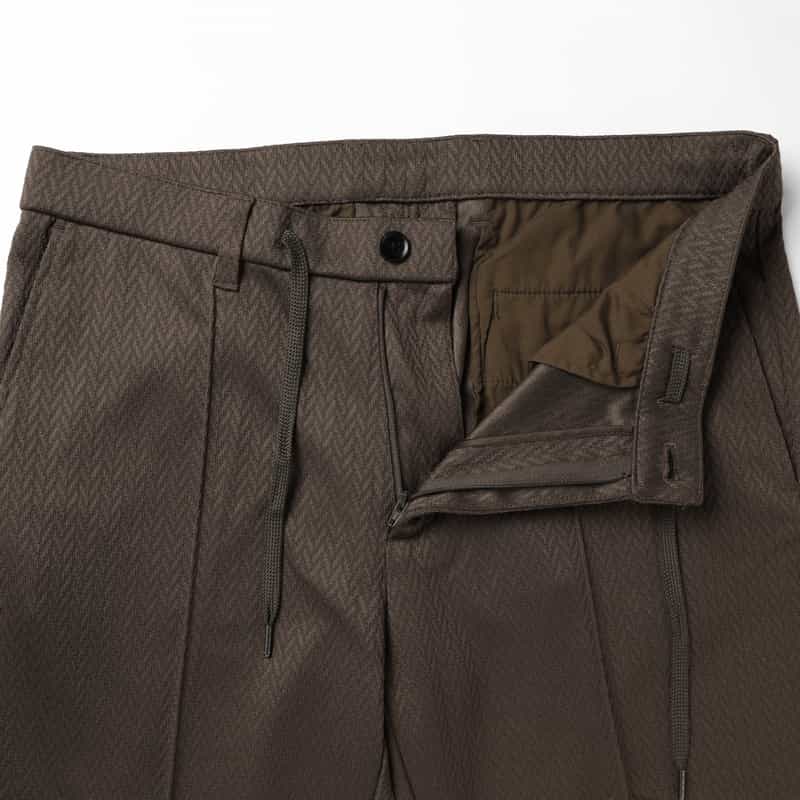 BARNEYS NEW YORK セットアップ ヘリンボーン柄ジャージーパンツ GRAY